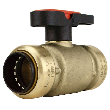 Apollo 1 in. Brass Push-To-Connect Compact Ball Valve with Lockable Handle FSBBV1TX